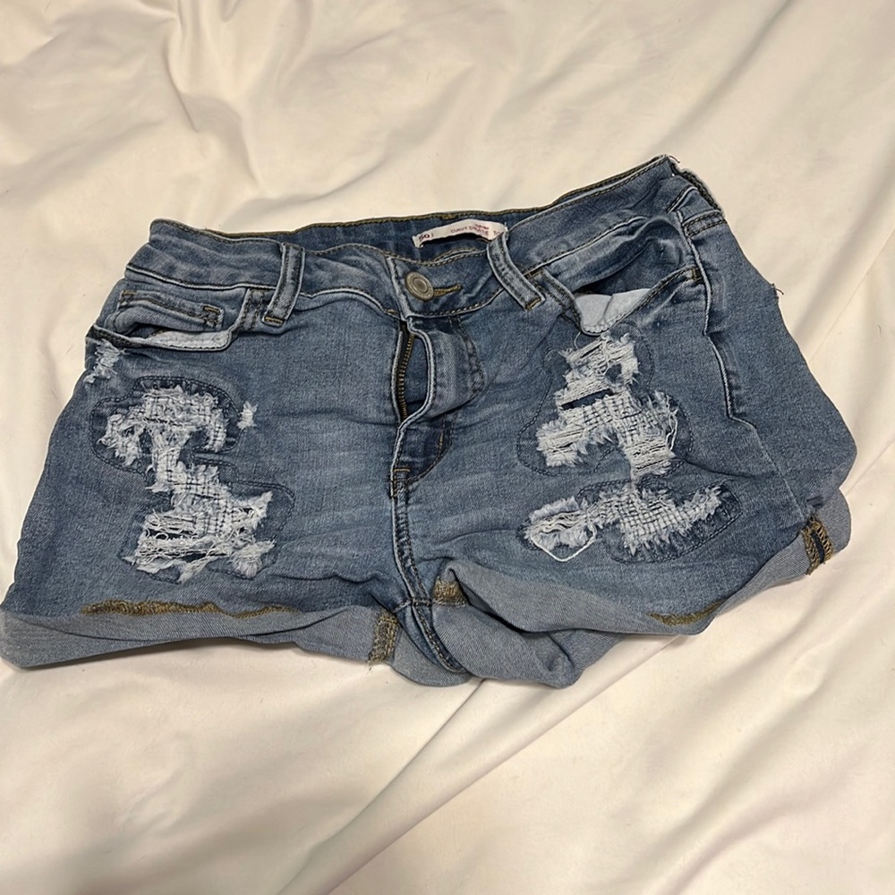 So high rise curvy shortie, light blue, 7/28w